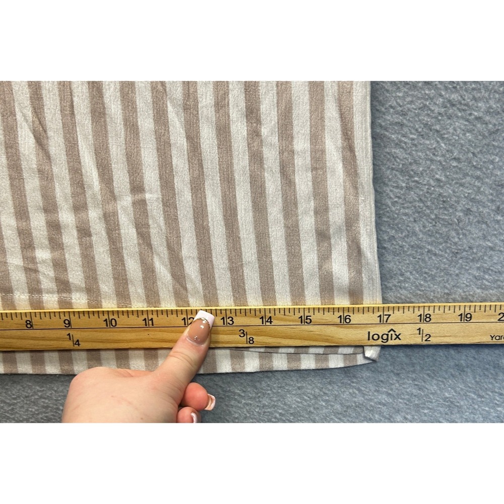 Torrid Lounge Pants Womens Size 2 Linen Feel‎ Striped Beige White Wide Leg Style - Picture 7 of 10